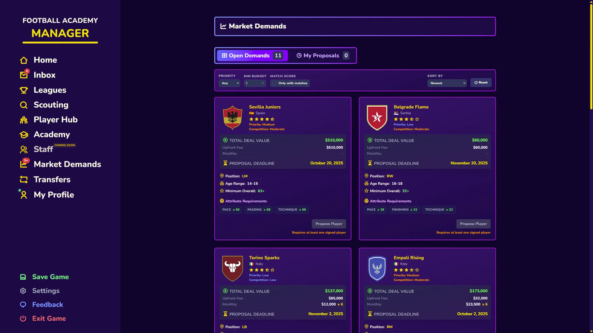 Football Academy Manager screenshot 1