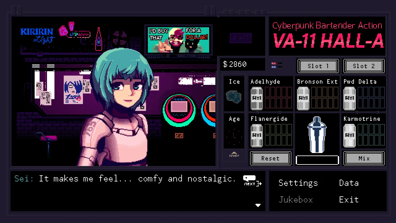 VA-11 Hall-A: Cyberpunk Bartender Action screenshot 6