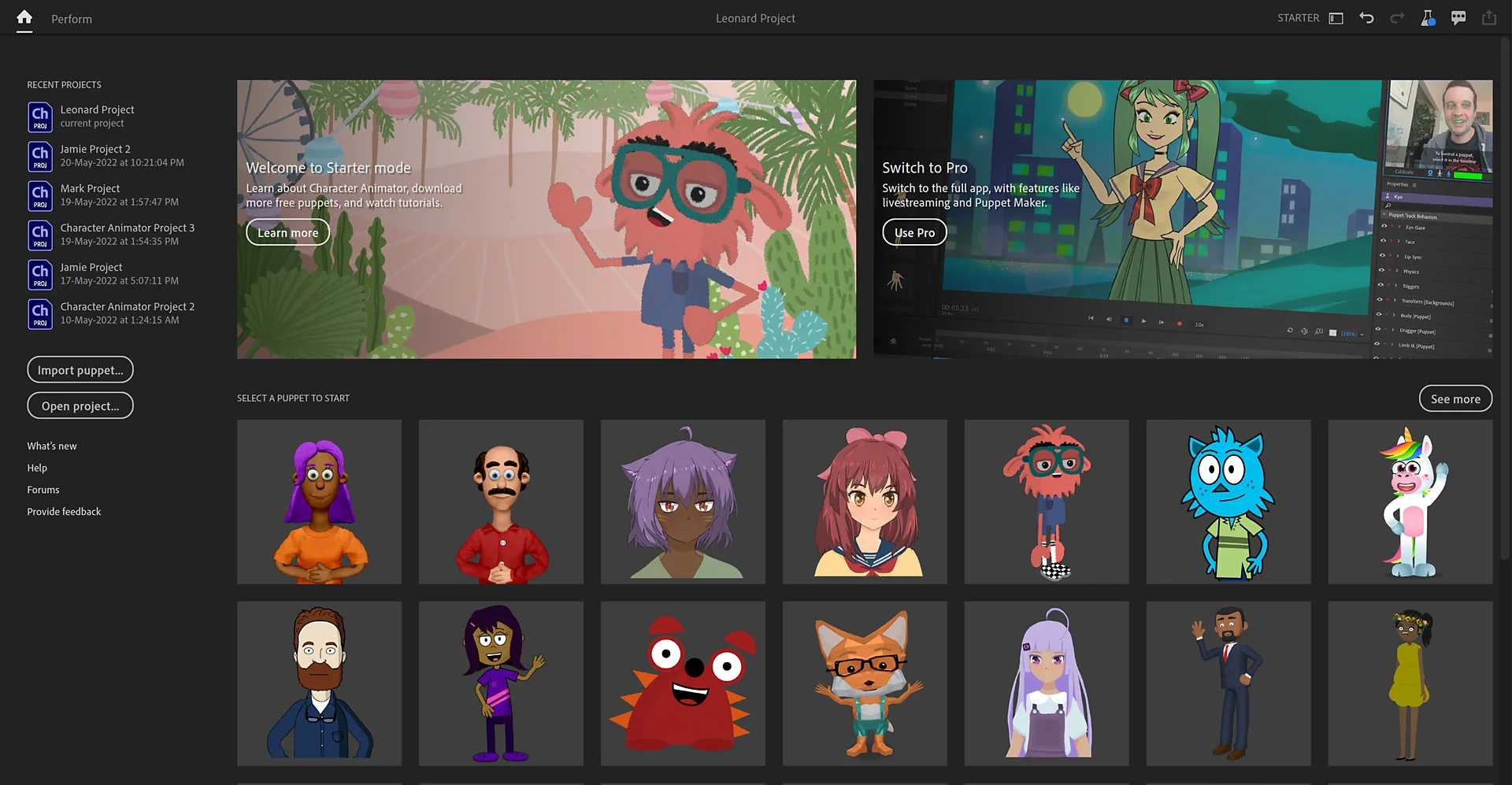 Banner of Adobe Character Animator