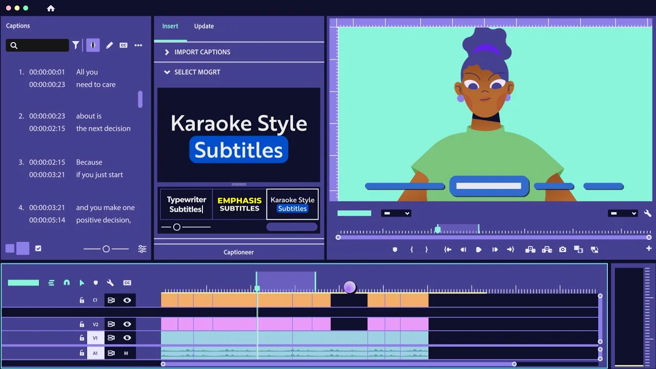 Banner of Aescripts - Captioneer for Adobe Premiere