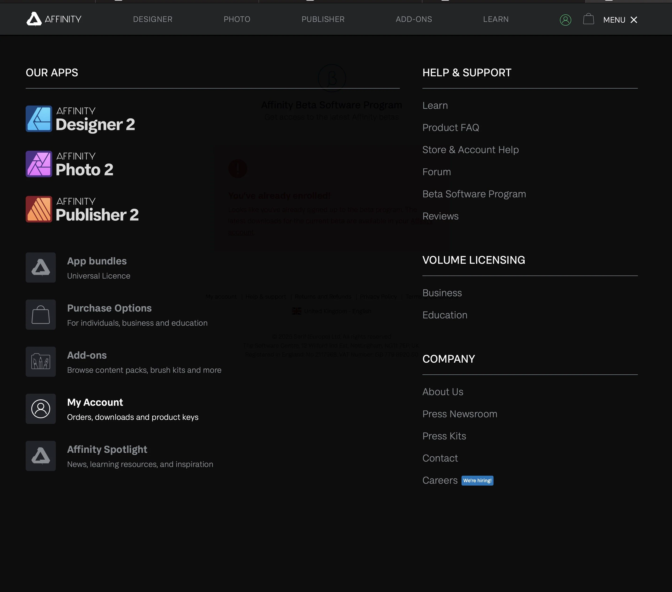 Banner of Affinity Publisher